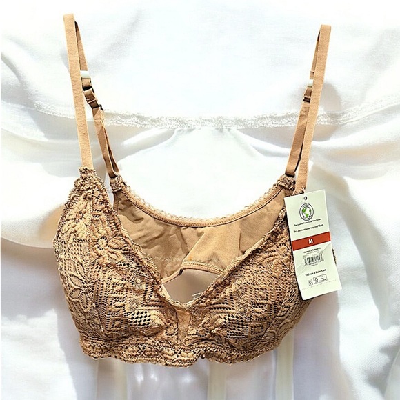Lace Bralette in Tan NEW WITH TAGS MEDIUM - Picture 1 of 5